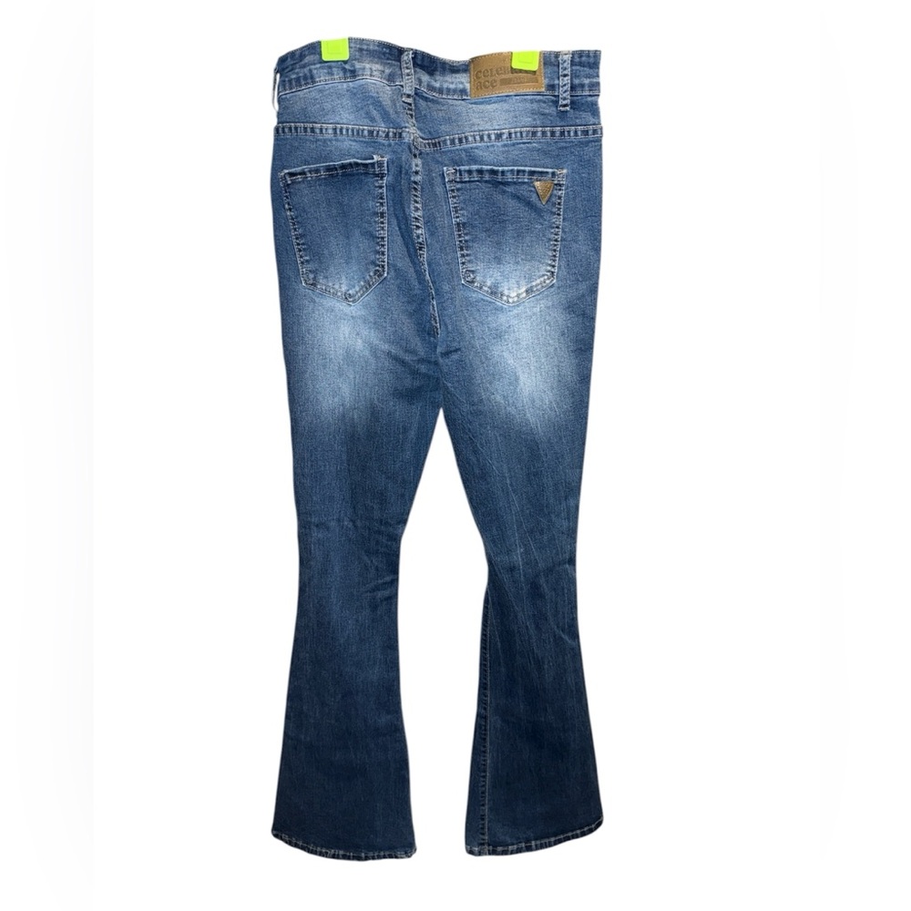 Celebrity Ace Distressed Flare Jeans, Size 11/30 - Picture 2 of 3